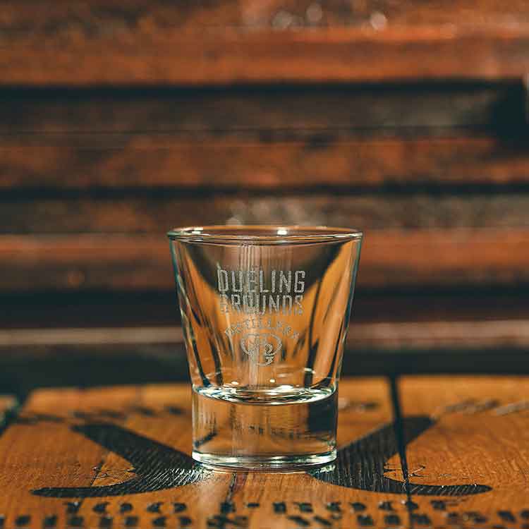 Dueling Grounds Logo Shot Glass